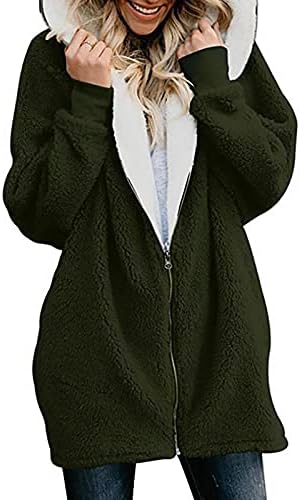 Foviguo Plus size za zimske kapute za žene, zimska dugih rukava Basic Jakna Ladie's Hood Camping Poliester