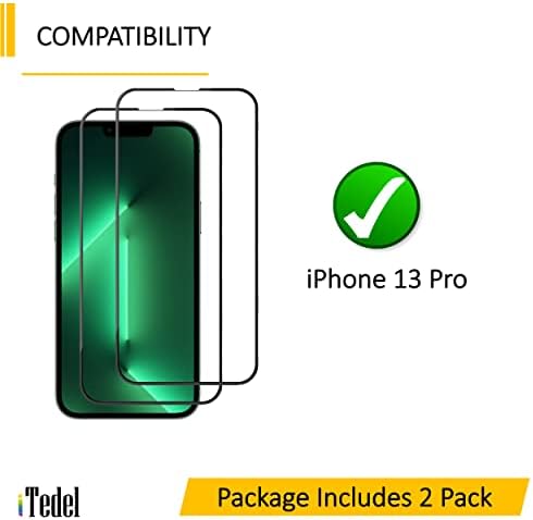 Itedel 2 paketa iPhone 13 Pro Zaštita ekrana i 2 paketa iPhone 13 Pro zaštita sočiva kamere sa jednostavnim