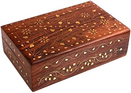 Pokloni za žene Ručno rađene drvene nakit kutija za dva ladica Mesing gumbena kutije nakit kutije za skladištenje