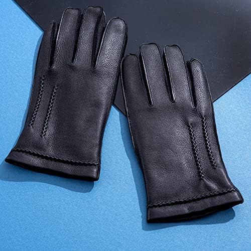 N / A modne kožne rukavice muške zimske runo zadebljane tople kožne rukavice jahanje vožnje