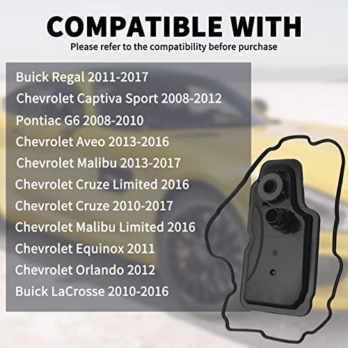 Aicars komplet zaptivki filtera za prijenos ulja kompatibilan sa Chevrolet Chevy Equinox 2009-2015 OE broj: 6T40 6T40E 6T45 6T45E 6T50 sa 24230708 koritom ventila za prijenos