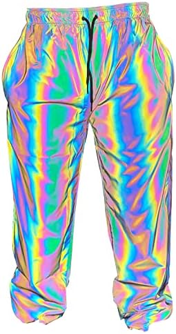 Akkad Kuti Muškarci Reflektivne kratke hlače Noćni sjaji Fluorescentni jogger casual trkaći džepovi kratke