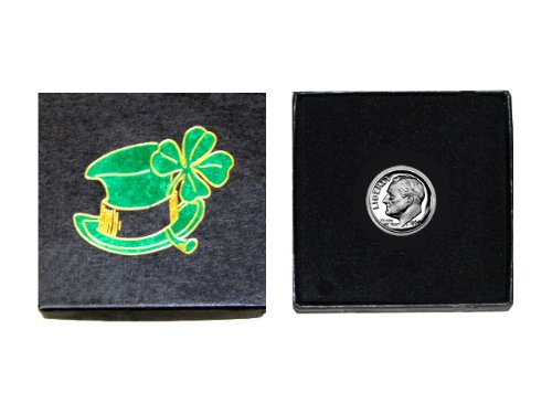 Moj sretni novčić - 1964 90% srebrne Roosevelt Dime - Gem Proof stanje - u sreću Irskog poklon kutije