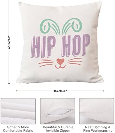 Hip Hop Uskrs jastuk obojen kunić jastuk za jastuk Spring Decor cvjetovi Jastuk za jastuk Pokrijte kvadratni