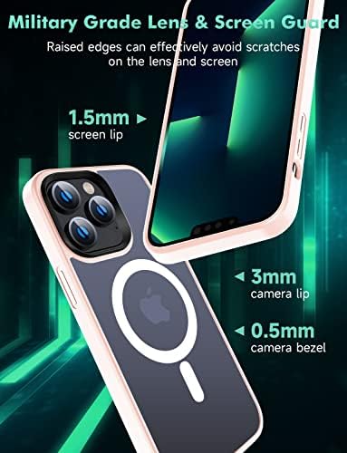 MGnaooi magnetska futrola za iPhone 14 Pro Max Case, testirano i kompatibilno sa magsafe-om] prozirna mat