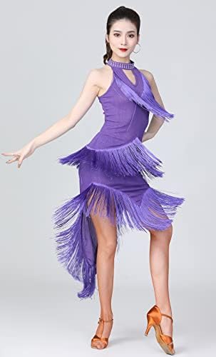 ZX Ženska dvorana batina tango salsa plesna haljina Visoka niska gutanja Fringe suknja od plesnog kostima