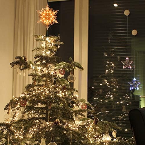 Brizled Christi Božićni pahuljica, 9.25in osvijetljeni božićni krošnji sa 20 toplih bijelih svjetiljki,