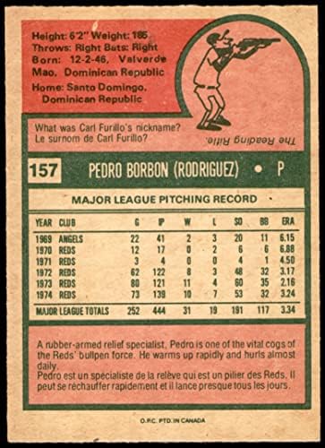 1975 O-pee-chee 157 Pedro Borbon Cincinnati Reds nm reds
