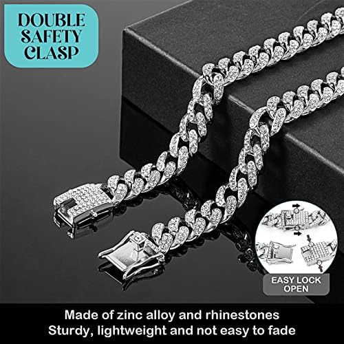 Pas Chain Diamond Kubanski ovratnik za hodanje metalni ovratnik za lanac sa dizajnom Secure Bucple, kubansku