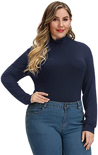 Žene plus veličina dugih rukava rugajući se od laganog pulover tanke majice