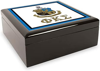 Grčkolife.store Phi Kappa Sigma Frattity Sadržaj kutije Drvene ukrasne kutije sa poklopcima za kućnu memorijsku