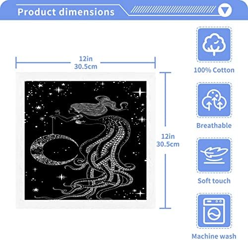 Kigai 2 Pack sirena hobotnice motrećih leptira - meka ručnici za lice, ručnike za teretanu, hotel i spa
