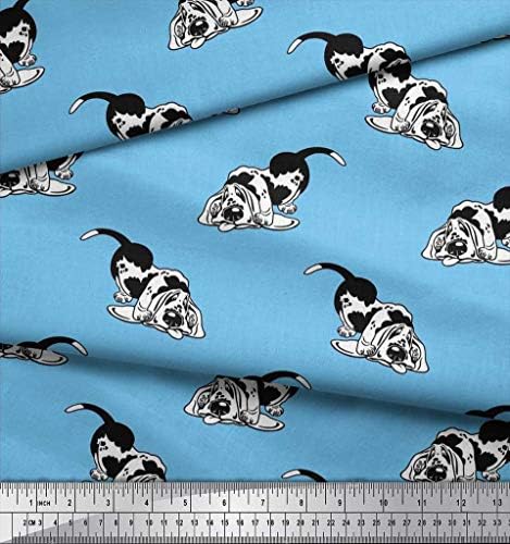 Soimoi pamučna Jersey tkanina Basset Hound Dog štampana zanatska tkanina u dvorištu širine 58 inča