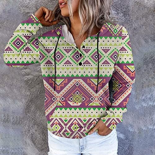 Nokmopo Ženski džemperi Ležerne prilike 2022 Ispis pulover s dugim rukavima s kapuljačom gornje grafičke