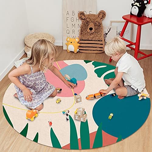 Veliki okrugli suvioni za dnevni boravak, 6ft neklizajućih prostirki za dječju sobu, apstraktni geometrijski