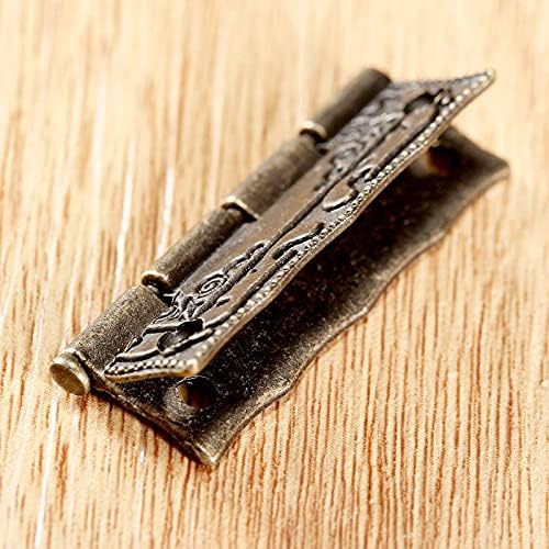 LDCHNH 10pcs Hinges 36 * 23 mm željezo antique brončani cink željezo ukrasni vijci Vintage drveni nakit