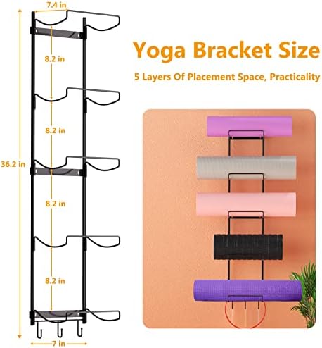 BBQ future yoga mat Holder zidni nosač za kućnu teretanu Yoga Mat Storage, polica za prostirku za jogu sa