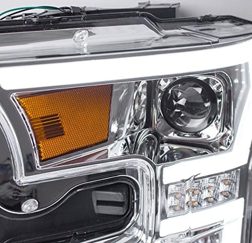 ZMAUTOPARTS LED DRL projektor farovi farovi Chrome kompatibilni sa 2015-2017 Ford F-150