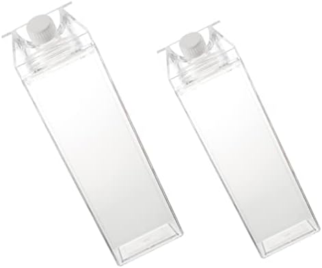 HEMOTON SQUARE boca za vodu 2 pakovanje plastična kutija, bistri prenosni kartonska boca za vodu u obliku