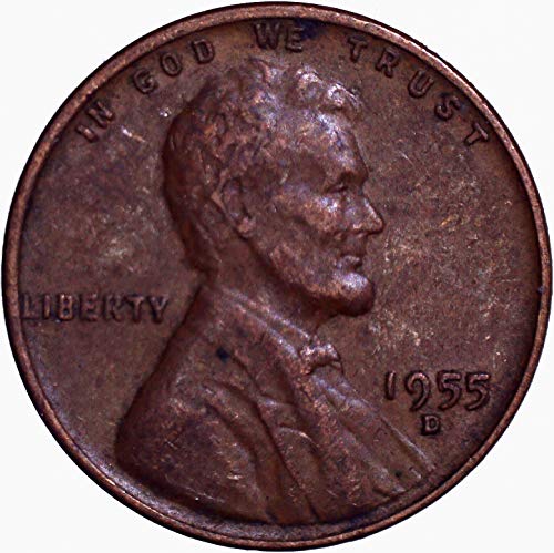 1955 d Lincoln pšenični cent 1C o necrtenom