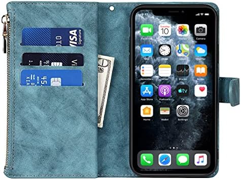 YuHii iPhone 11 pro max 6.7 torbica za novčanik-futrola sa 6 držača kartice - [RFID Blocking] - Lanyard