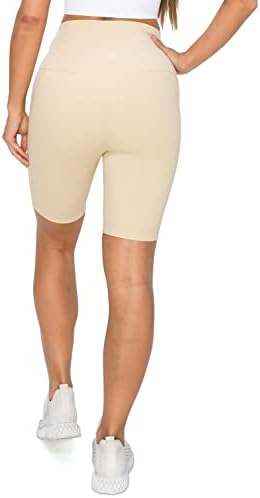 Inglictics ženske bicikliste kratke hlače - visoki struk 8 inseam 4 smjer rastezanje joge aktivne vježbe