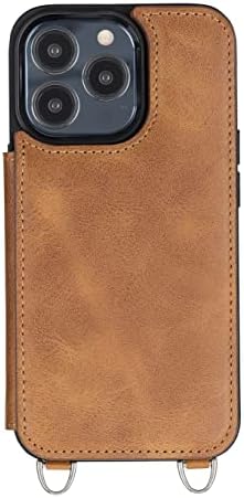 Bayelon futrola za iPhone 13 Pro, kožna futrola za telefon od punog zrna, držač za kartice sa naramenicom