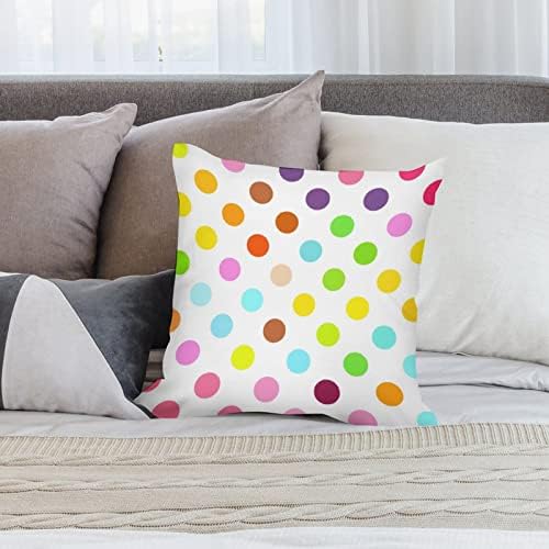 Šarene polka točkice kvadratne plišane jastuk jastučni kauč Poklopac za meko kauč za uređenje spavaće sobe