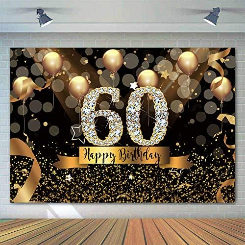 Sensfun sretan 60. rođendan pozadina za zabavu za odrasle 10x8ft Bokeh krug Glitter Gold Balloon fotografija