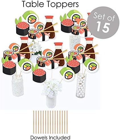 Big Dot of Happiness Let's Roll-Sushi - japanski Party Decoration Supplies Kit - kovitla, Essentials, i