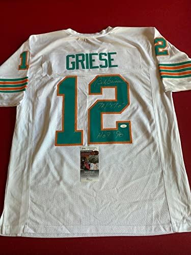 Bob Griese, autogramirani upisani bijeli dres - autogramirani NFL dresovi