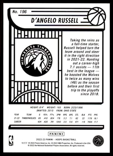 2022-23 PANINI NBA HOOPS 196 D'Angelo Russell NM-MT Minnesota Timberwolves Košarkaška trgovačka kartica