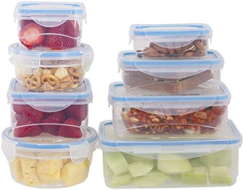 Plastični kontejneri za skladištenje hrane od 8 komada - izdržljivi kontejneri za hranu više veličina sa
