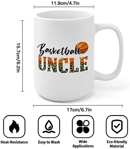 Personalizovane bele šolje za košarku ujak Leopard Print porodična šolja za kafu poklon za njega ili nju,