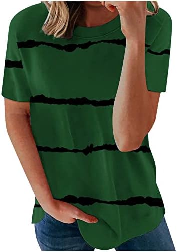 Ženski vrhovi za ljeto 2023. majica s kratkim rukavima, modni blok u boji Ležerne prilike plus veličina