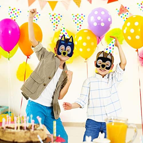 YALARY 21 pakovanje štenad Psi filc maska za zabavu za djecu, plave štene Psi tematske potrepštine za rođendanske