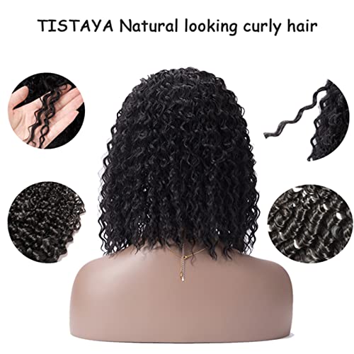 TISTAYA traka za glavu perika za crne žene, kratka kovrčava perika otporna na toplotu sintetičke perike