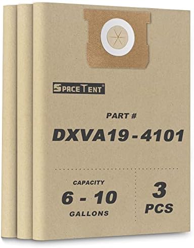 SpaceTent 3 pakovanje visoke zamjenske zamjenske filtarske vrećice za Dewalt 6 do 10 galona mokri / suhog