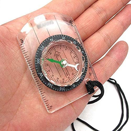 Xjjzs Fine navigacijski kompas, vanjski kompas za čitanje karte, lagana mapa ravnalo, orijentiring kompas