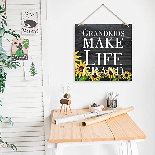 Suncokretorni znakovi za uređenje doma, bake čine život Grand Inspirational Wood Wood Wood Plaketa, rustikalna