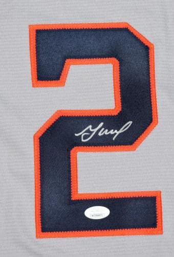 Jose Altuve Autographing Houston Astros Sivi Nike Jersey - JSA W * srebrna - autogramirani MLB dresovi