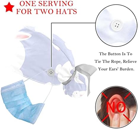 Medicinske kape za žene sa dugmićima duge kose, 2 komada podesiva radna kapa, kunić ljubičasta