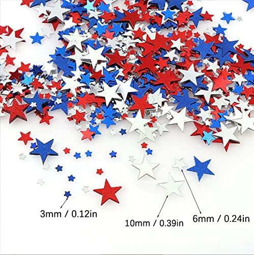 PVC Star Star Tabela folija zvijezda Patriotski za 4. jula Dan nezavisnosti party dekoracija crvena srebrna