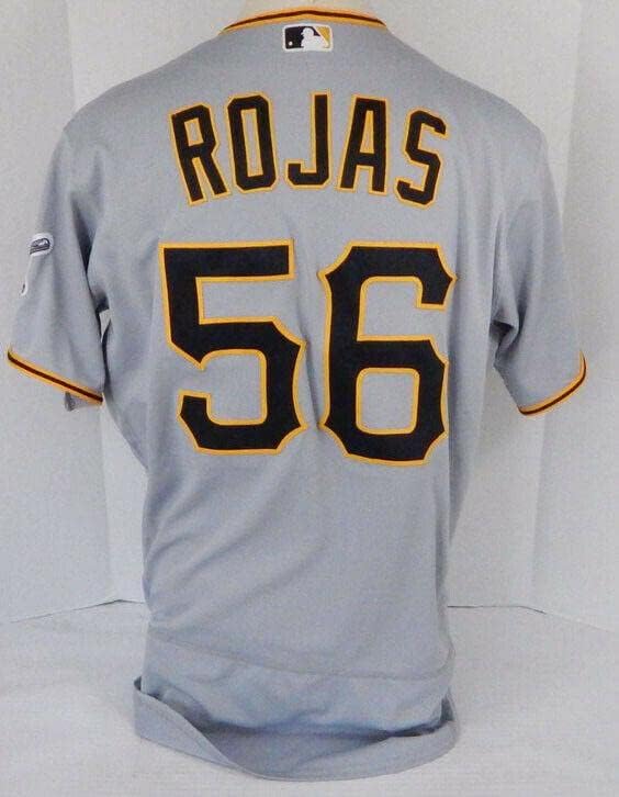 2019 Pittsburgh Pirates Euclides Rojas 56 Igra Polovna siva Jersey 150 Patch 13 - Igra Polovni MLB dresovi