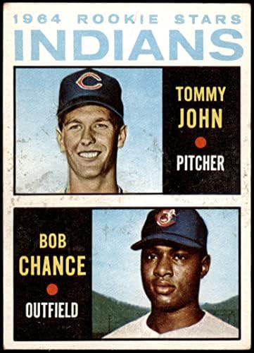 1964 TOPPS 146 Indijanci Rookies Tommy John / Bob Chance Cleveland Indijanci VG + Indijanci