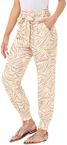 Liumilac Žene Ležerne prilike obrezane hlače Čvrsto visoke strukske hlače sa džepovima Bow-čvor