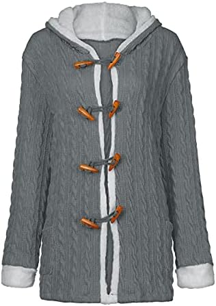Nove godine kaputi Žene dugih rukava Stilski kaputi Otvoreno prednja krzna oblogana Udobnost Čvrsta kapuljača