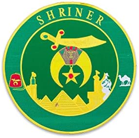 Green Masonic Chriner Patch za Freemasons - Shriners Simbol za freemasonry prsluk ili jaknu željezo na zakrpama