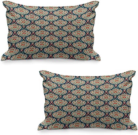 Lunarni paisley quild jastuk, srednjoistočni tradicionalni motivi vertikalne linije Pozadina cvjeta, standardna