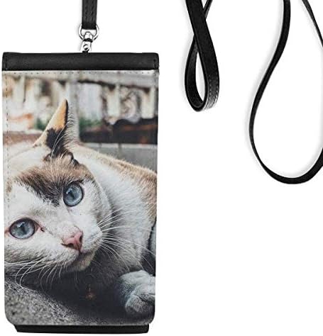Životinjska šarena mačka fotografija slika Telefon novčanik tašna viseći mobilni torbica Crni džep